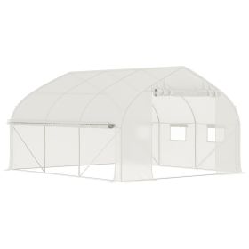 Outsunny Tunnel Greenhouse 11.5' with Steel Hoops Mesh Door and Windows