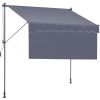 VEVOR Manual Retractable Awning, 118" Outdoor Retractable Patio Awning Sunshade Shelter