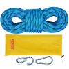 VEVOR 10.5 mm Static Climbing Rope, 19.5M(64ft) Outdoor Rock Climbing Rope 25KN Breaking Tension, Fiber Rope with Steel Snap Hooks for Escape