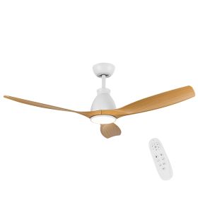 52 in. Integrated LED Farmhouse Indoor/Outdoor White Smart Ceiling Fan with Remote Control