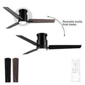 52 in. Integrated LED Farmhouse Indoor/Outdoor Black Smart Ceiling Fan with Remote Control
