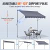 VEVOR Manual Retractable Awning, 118" Outdoor Retractable Patio Awning Sunshade Shelter