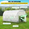 VEVOR 15 x 6.5 x 7 ft Walk-in Tunnel Greenhouse, Portable Plant Hot House with Galvanized Steel Hoops, 1 Top Beam, Diagonal Poles