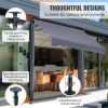 VEVOR Manual Retractable Awning, 118" Outdoor Retractable Patio Awning Sunshade Shelter
