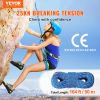 VEVOR 10.2mm Dynamic Climbing Rope, 50M(164ft) Outdoor Rock Climbing Rope 25KN Breaking Tension