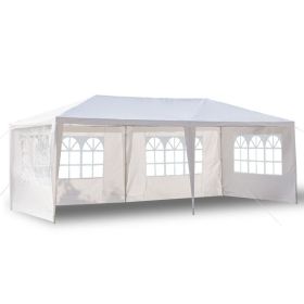 10x20ft White Canopy Tent with 4/6 Removable Sidewalls Outdoor PE Fabric Shelter Party Gazebo Heavy Duty Pavilion for Backyard Garden Event Weddi (size: 4-sided)