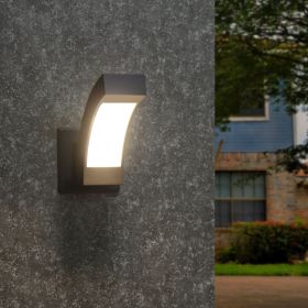 Inowel Wall Lights Outdoor Wall Sconce Modern LED Patio Porch Lights Aluminum Exterior Light Fixture Waterproof IP54 for Hallway House Backyard G (Color: Black)