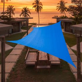 Artpuch Custom Size Sky Blue Sun Shade Sail Triangle Canopy 185 GSM Durable Fabric UV Block Awning for Outdoor Patio Garden Backyard (Customized (Color: Sky Blue, size: 08'x21')