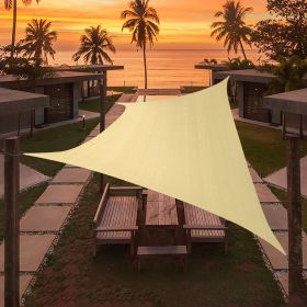 Artpuch Custom Size Beige Sun Shade Sail Triangle Canopy 185 GSM Durable Fabric UV Block Awning for Outdoor Patio Garden Backyard (Customized Ava (Color: Beige, size: 10'X26')