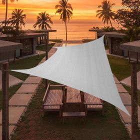 Artpuch Custom Size Light Gray Sun Shade Sail Triangle Canopy 185 GSM Durable Fabric UV Block Awning for Outdoor Patio Garden Backyard (Customize (Color: Light Gray, size: 12'X29')
